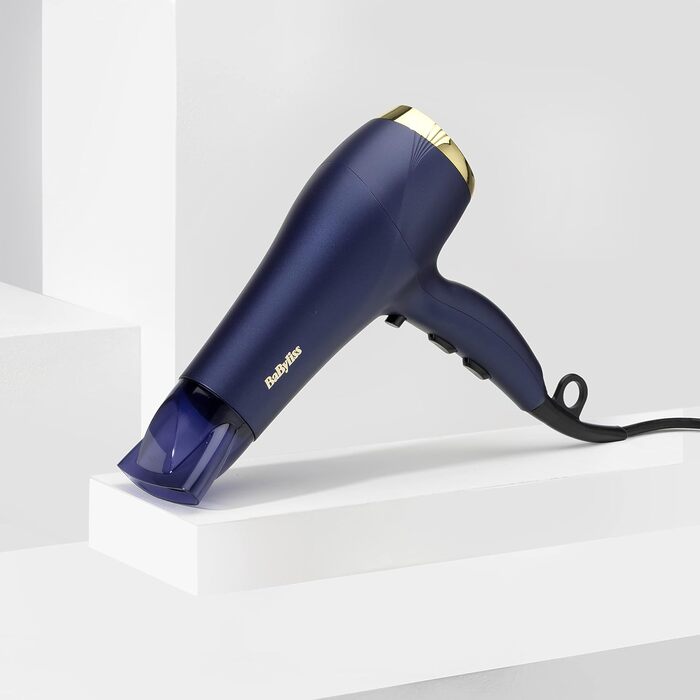 Професійний фен для волосся BaByliss Midnight Luxe 5781PE: потужність 2300 Вт, іонна технологія Anti-Frizz, 3 температурні та 2 швидкісні режими