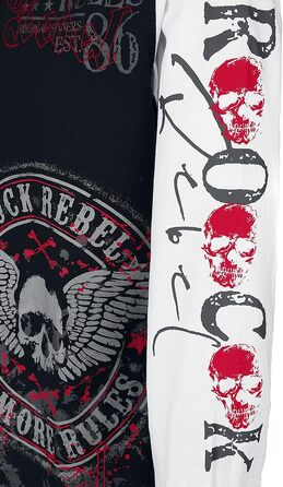 Чоловіча сорочка Rock Rebel з рок-принтом XXL чорно-біла