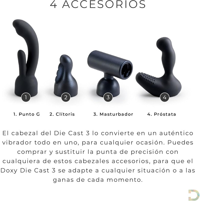 Масажер для тіла Doxy Die Cast 3 - чорний, перезаряджається, для жінок