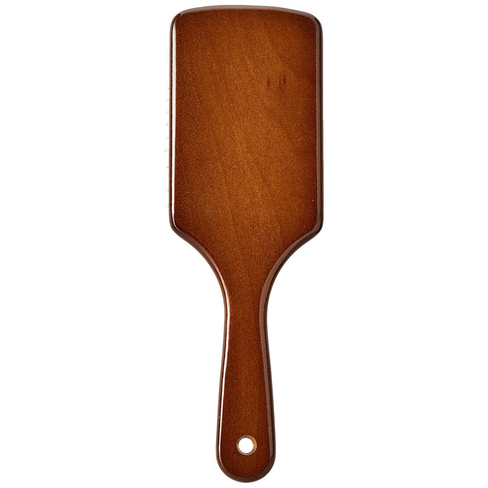 Масажна щітка для волосся HERCULES SÄGEMANN Paddle Brush, дерев'яна, з щетиною кабана та нейлоновими штифтами для розплутування, темне дерево