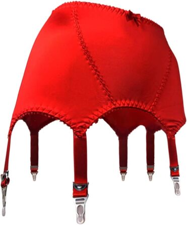 Сексуальний корсет для жінок WJDREPKHY з мережива, 6-разове регулювання, металеві кліпси, неслизький пояс для панчіх до коліна, 3XL, червоний