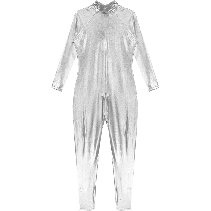 Жіночий комбінезон з довгим рукавом GRRKDFQ срібного кольору, розмір XXL