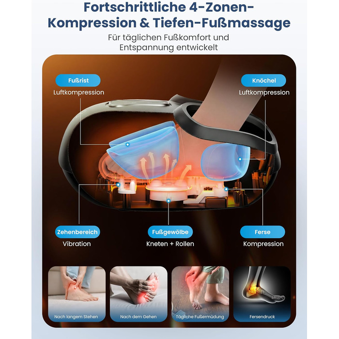 Електричний масажер для ніг COMFIER Shiatsu, інфрачервоний масажер стоп, чорний