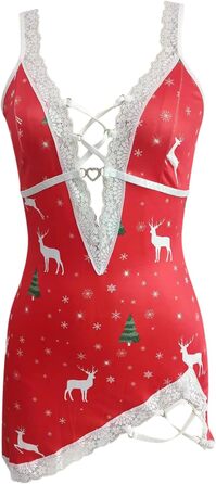 Сексуальна спідня білизна SRZYMJ для жінок: комплект бюстгальтера та нічної сорочки з пуш-ап, великі розміри, червоний, XL