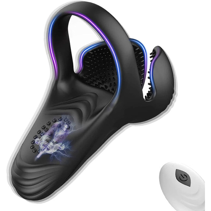 Вібратор для чоловіків та пар з пультом дистанційного керування, 3 в 1, з силікону, 10 режимів, кільце для статевого члена, для стимуляції