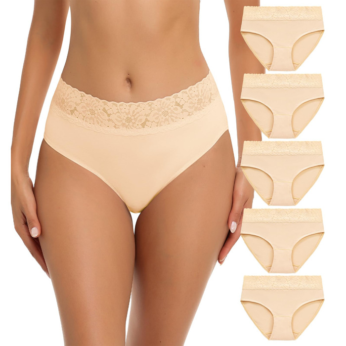 Слідки жіночі Wealurre, бавовна, мереживо, 5 шт. (S, колір тіла)