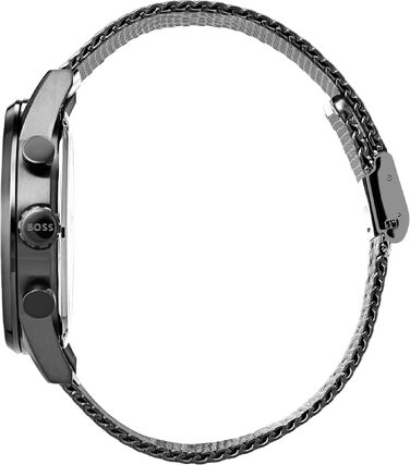 Чоловічий годинник BOSS Chronograph Quartz серії Navigator зі сталевим міш-браслетом або шкіряним ремінцем (Grey)