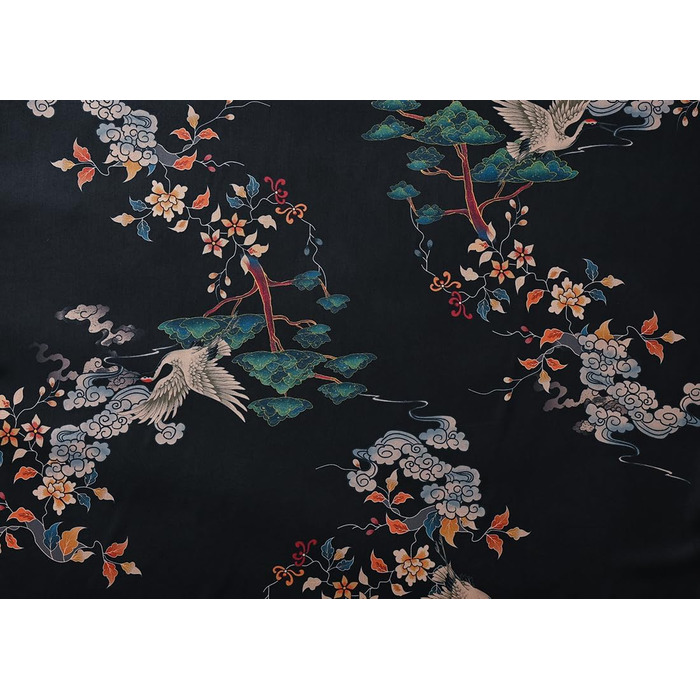 Халат жіночий Ledamon, довгий, з кишенею, квітковий принт, чорний (один розмір)