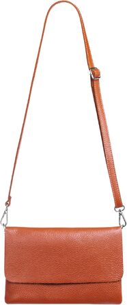 Жіноча шкіряна сумка-клатч Caspar Elegante Classic Line (модель №835), сумка через плече для вечірок з регульованим ременем, Made in Italy, іржаво-помаранчева