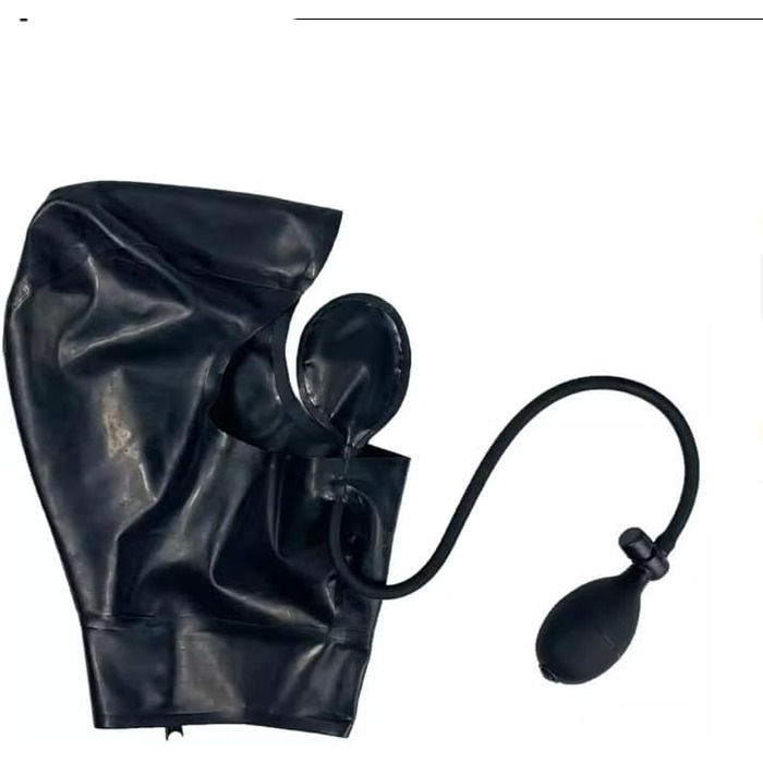 Костюм з латексу та маска з латексу GAYLOP - чорний, з вирізами для очей, носа та рота