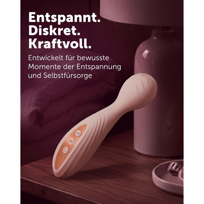 Vibrator Intima Soie для жінок – стимулятор клітора, масажний стержень. 8 інтенсивностей, 20 режимів, водонепроникний, пастельно-рожевий.