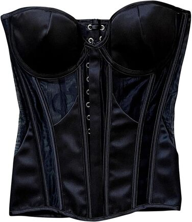 Жіночий корсетний топ у готичному стилі: корсаж на Хелловін, вінтаж, середньовіччя, без рукавів, стеampunk, бавовна, баучер, shapewear (чорний, S)