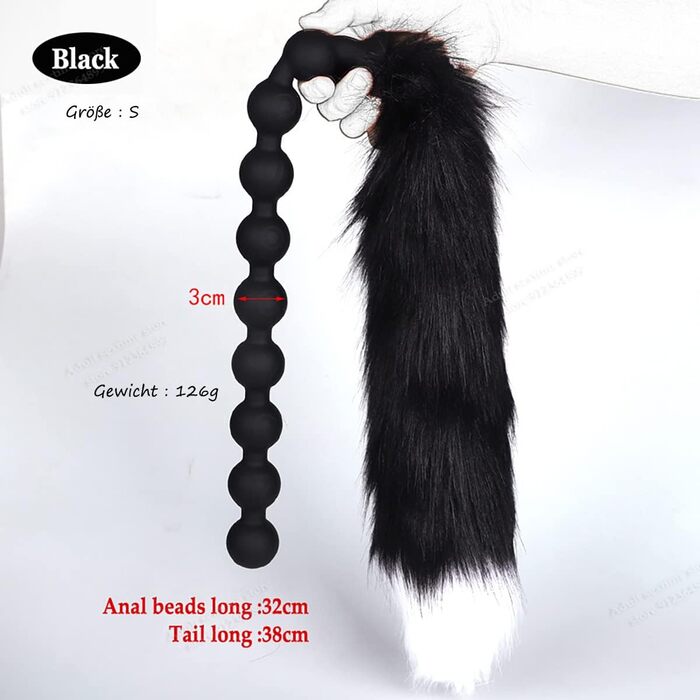 Анальні кульки з силікону JFRong з хвостом лисиці, пара, для чоловіків та жінок, SM-іграшки, анальні кульки, анальні пробки, 4.5cm/6cm