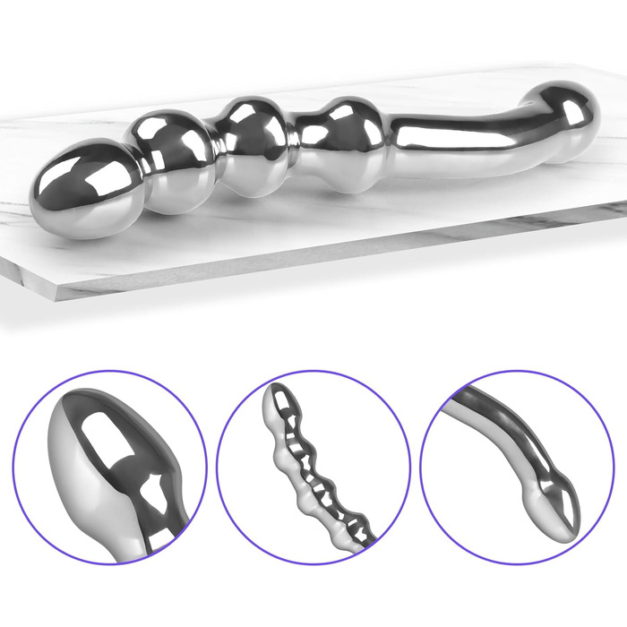 Анальний стимулятор SXOVO з нержавіючої сталі: двійний дildo, масажер простати, для чоловіків та жінок