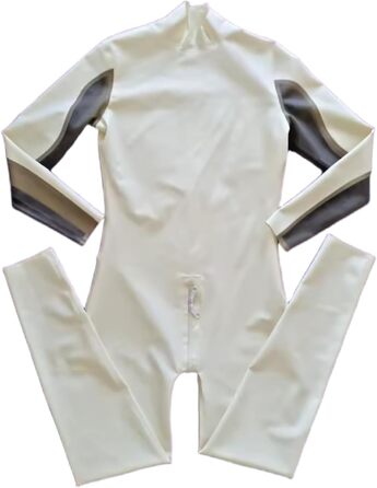 Комбінезон з латексу DILUEORJMFGK 6XL, білий, 0,45 мм - боді, костюм