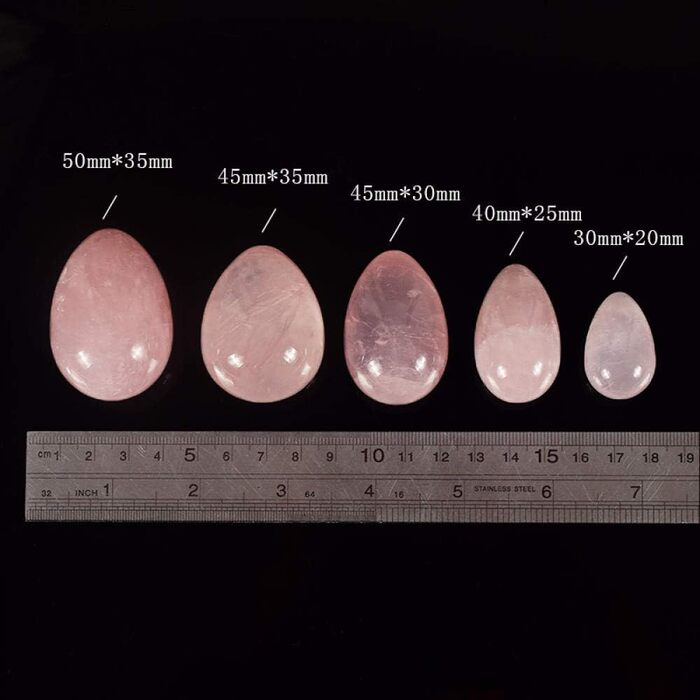 Набір каменів для масажу Yoni: рожевий кварц, нефрит, 30x20 мм. Камені для Кегель-вправ