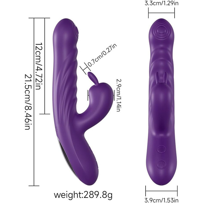 Вібратор для жінок Jinqian Rabbit з 10 режимами вібрації, стимуляція G-точки та клітора, анальний вібратор, масажер для соло