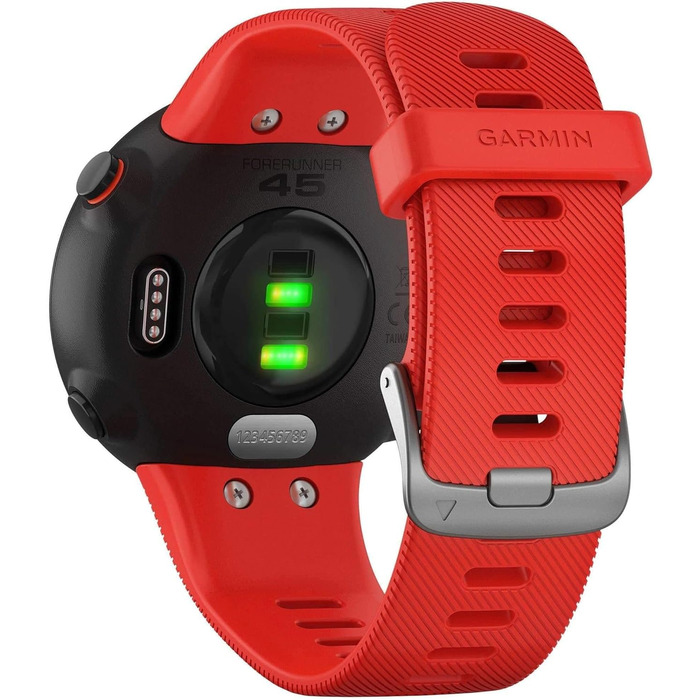 Спортивний GPS-годинник Garmin Forerunner 45 для бігу, фітнес-трекер з пульсометром та планами тренувань, червоний (розмір M)