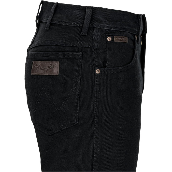 Чоловічі стрейч-джинси Wrangler Texas Regular Fit Authentic Straight, чорні (Black Overdye), з ременем, розмір 34W/32L