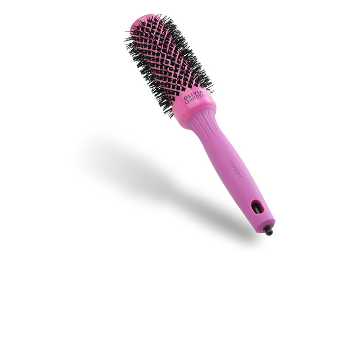 Керамическая круглая щетка для волос Olivia Garden Expert Blowout Shine (розовая, 35 мм) — антистатическая щетка для гладкого и блестящего укладки