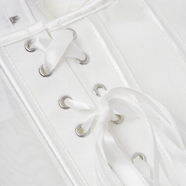 Топ-корсет жіночий у стилі Ренесанс з сітчастими вставками для вечірніх образів, побачень, осінньої моди, милий кроп-топ для вечірки, клубу, танк з корсетним шнуруванням (#11-weiß, XS)