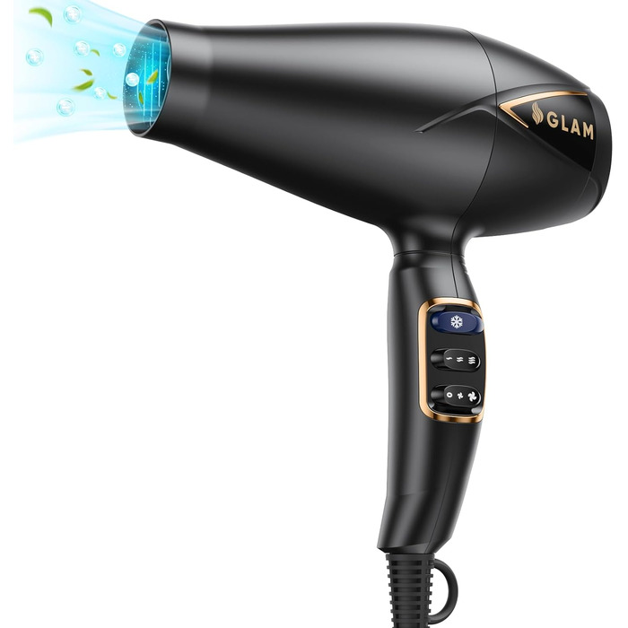 Професійний фен для волосся GLAM Profi 2300W з іонізацією, AC-мотором, дифузором та концентратором