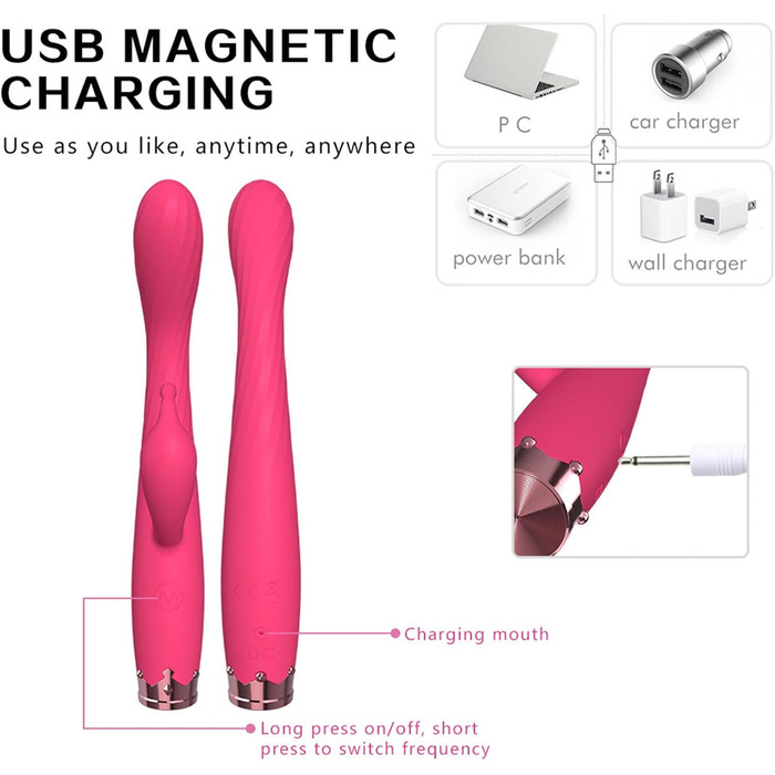 Вібратор для жінок Rabbit G-Spot, 10 режимів, RoseRed