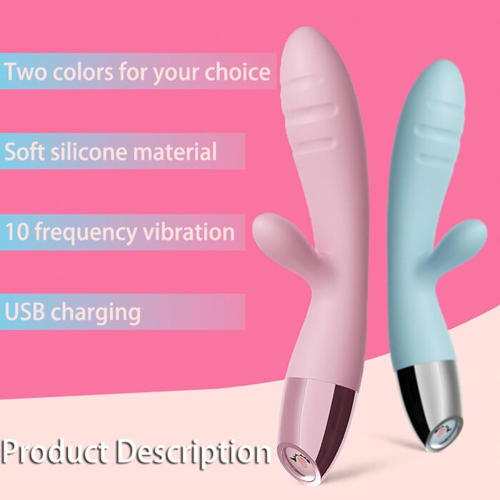 Вібратор Rabbit Rosa: 10 режимів, для клітора та G-точки, масажер для жінок та пар