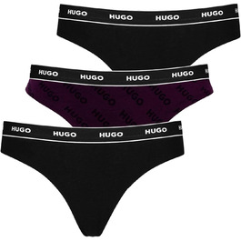 HUGO жіночі труси-танга, комплект з 3 шт., яскраво-фіолетовий