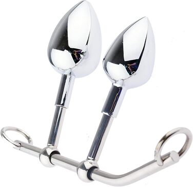 Набір анальних іграшок: металевий анальний дилда, плагін, гачок для стимуляції G-точки та простати. Для чоловіків та жінок (M+L)