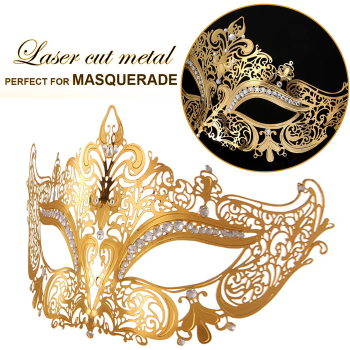 Маскарадні маски для жінок та чоловіків, пара, венеціанська маска, римсько-грецька маска для Хелловіну, костюм, вечірка, бал (набір Золота Сова)