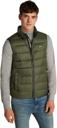Чоловічий легкий пуховий жилет Tommy Jeans, колір Fatigue Green, розмір XS