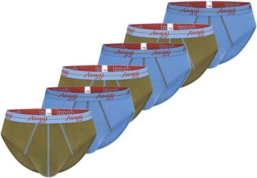 Sloggi 6 шт. чоловіча труси Start - труси-сліп, бавовна, дихаюча тканина (L, синій/зелений)
