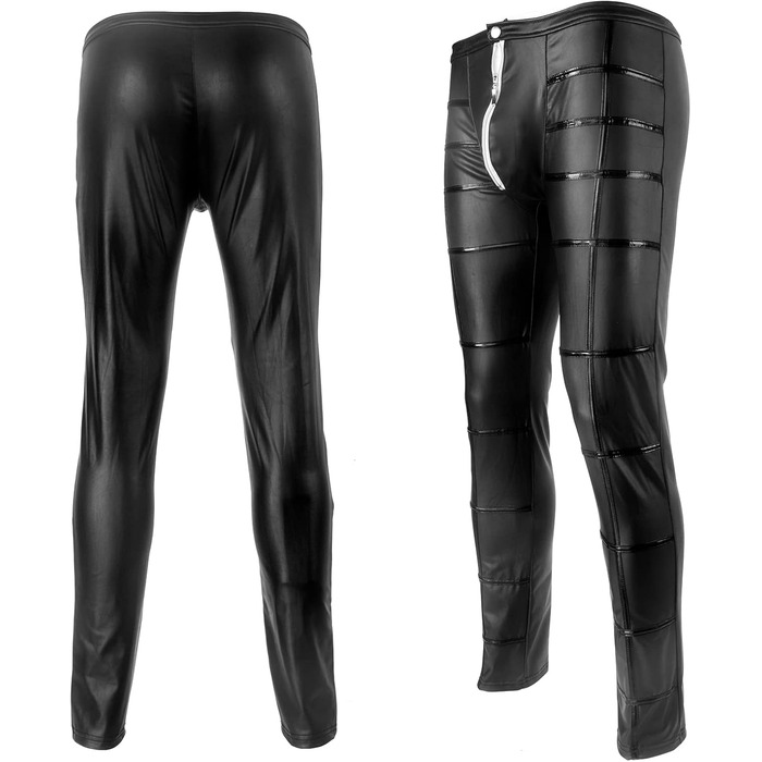 Боді з екошкіри для чоловіків Maeau, блискучий catsuit, леотард, комбінезон, клубний одяг, костюм, шкіряні шорти, мокра шкіра, жилет, для Хелловіну, косплей, чорний, розмір 3, 38