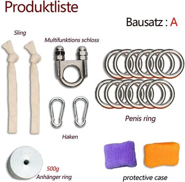 Набір металевих ходових кілець (бол-стретчер) для чоловіків: 12 кілець, прикраса-мішечок, важкі, екстремальні. Іграшки для дорослих