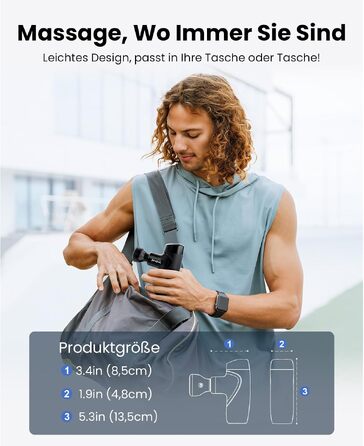 Міні-перкусійний масажер BOB AND BRAD M7 PLUS з функцією підігріву, ручний масажний пістолет для м'язів