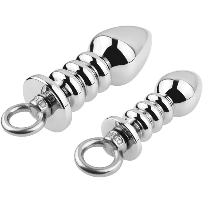 Анальний масажер Ruikan з кільцем для тяги, набір 3 шт. (S, M, L) - сталь, стимулятор G-точки, для жінок та чоловіків