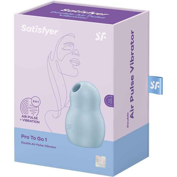 Вібратор Satisfyer Pro To Go 1 | Подвійний мотор | Компактний, перезаряджається | Водостійкий (IPX7) | Вібратор-імпульс | Інтимна іграшка для жінок, універсальний розмір (Світло-блакитний)