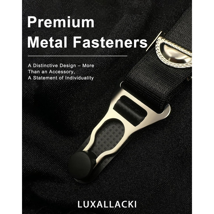 Чорний британський поясок на шнурках Luxallacki з 6 ремінцями, квітковою мереживом та металевими застібками, розмір 42