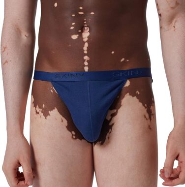 Танга чоловічі Skiny з бавовни рифлення XXL Navy (2 шт.)