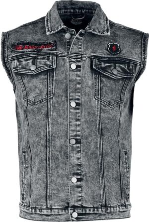 Чоловічий жилет Rock Rebel by EMP чорного кольору з ефектом Acid-Wash, розмір S