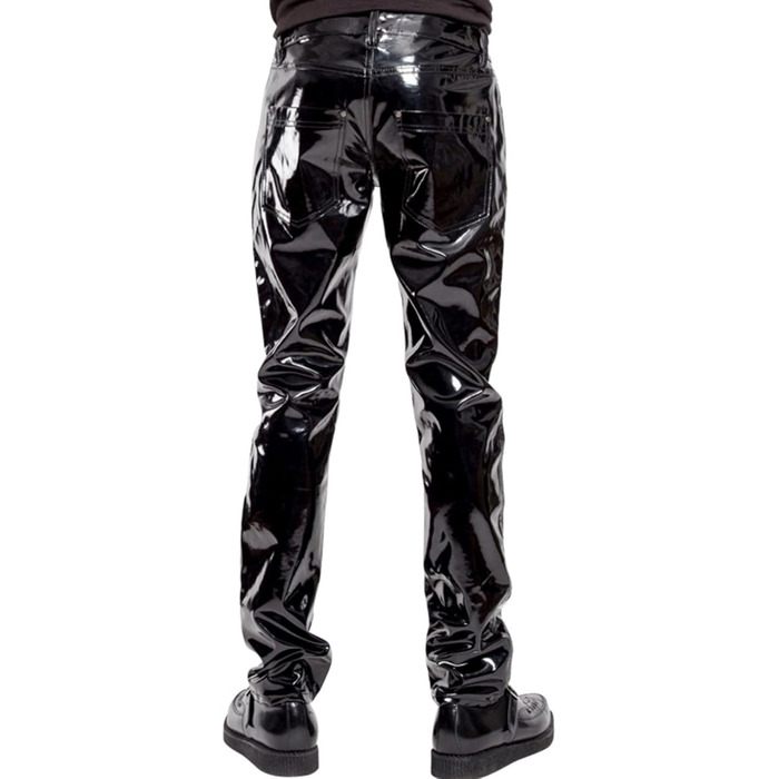 Чоловічі шкіряні штани-легінси з відкритим кроком, шкіра, чорний колір, для вечірок та клубів