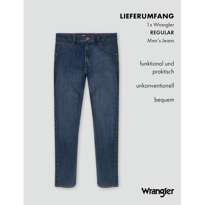 Чоловічі джинси Wrangler Regular Fit Regular - середня посадка, темно-сірі (Dark Stone), W36 L36