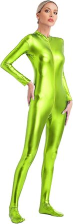 Жіночий комбінезон GRRKDFQ з довгим рукавом та блискавкою спереду (Хлопчато-зелений, розмір L)