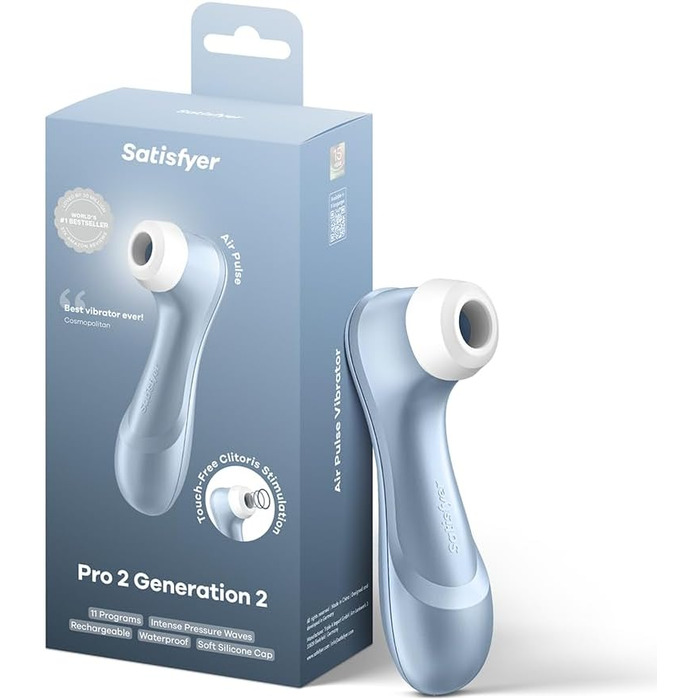 Вібратор клітора Satisfyer Pro 2 | Безшумний та потужний | Іграшка для дорослих для жінок | Преміум якість (Блакитний)