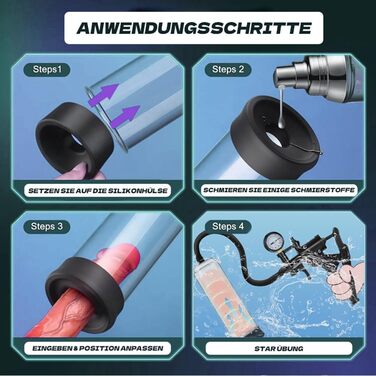 Насос для збільшення пеніса Veyjuns: вакуумний насос, екстендер для ерекції, допомога чоловікам (Set 1)