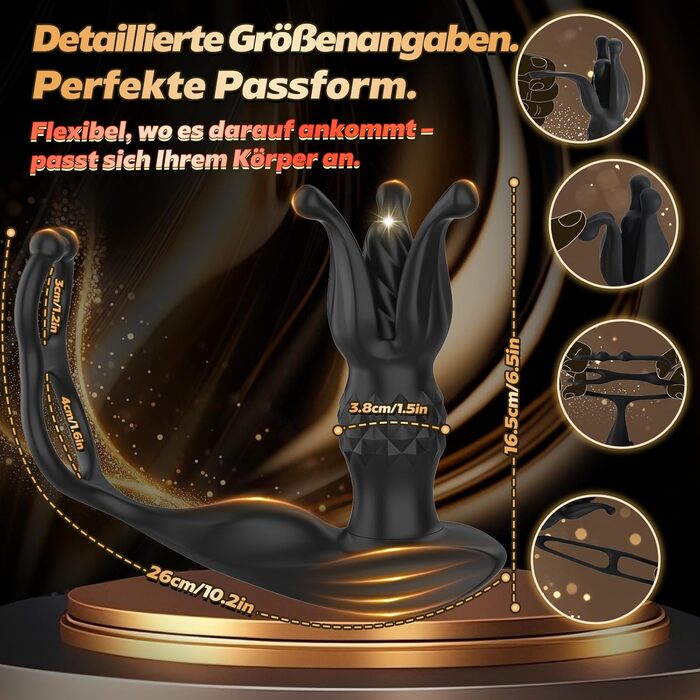 Вібратор для простати, анальний вібратор QRRQ з 9 режимами вібрації, USB зарядка, IPX6 водонепроникний, іграшка для чоловіків