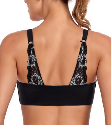 Леморосі: Безшовний бюстгальтер без кісточок, мультивей, на спинку, з можливістю застібання спереду, великі розміри, надійний, повний об'єм, комфортний, класичний бралетт для повсякденного носіння (80E, чорний)