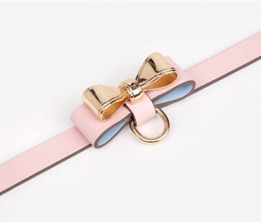 Ошийник-нашийник SM з бантиком, регульований, рожевий (35-43 см)