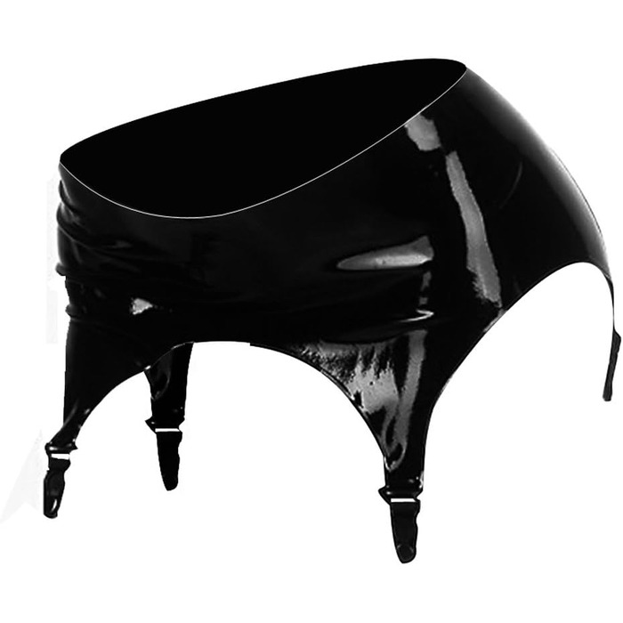 Латексний ремінь EXLATEX з пластиковими кліпсами, чорний, розмір S